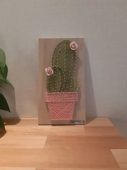 Quadro Cacto Suculenta em String Art