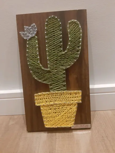 Quadro Cacto Suculenta em String Art