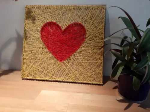 Quadro Coração em String Art