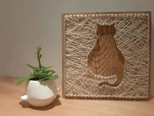 Quadro gato em String Art