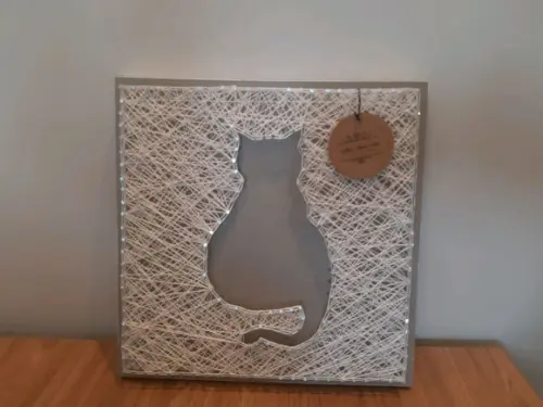 Quadro gato em String Art
