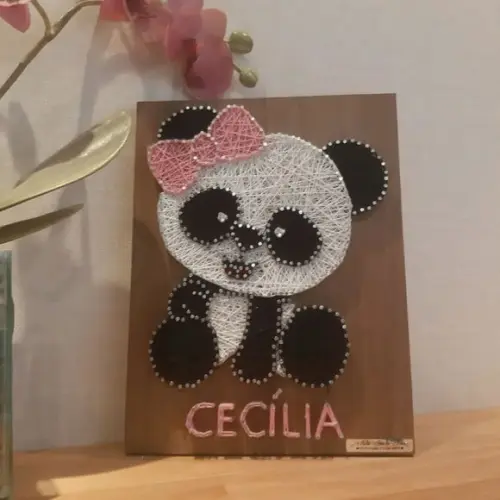 Quadro Panda em String Art