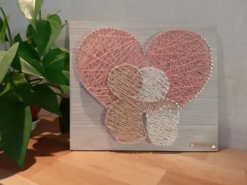 Quadro String Art Coração Namorados