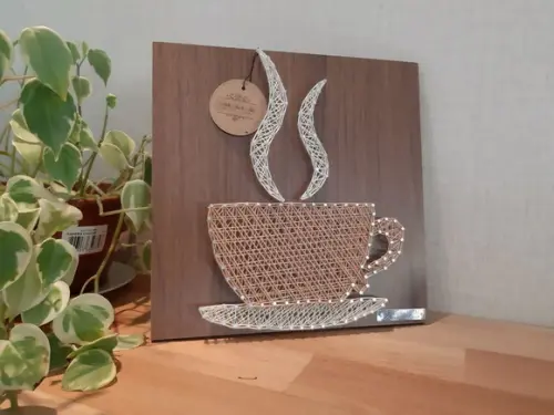 Quadro Xícara em String Art