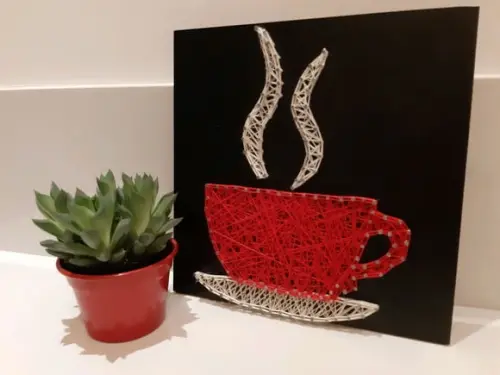 Quadro Xícara em String Art