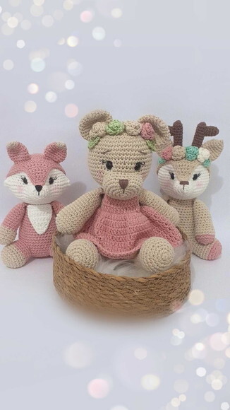 Trio Bosque Crochê Menina Amigurumi