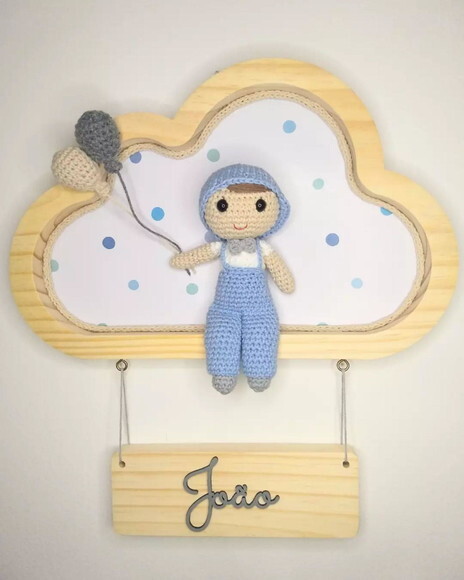 Porta de Maternidade Nuvem Crochê Amigurumi