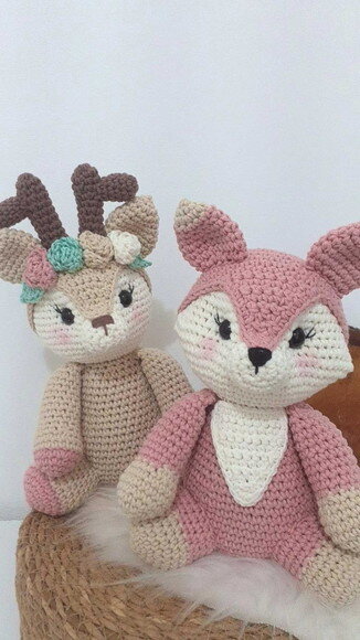 Trio Bosque Crochê Menina Amigurumi