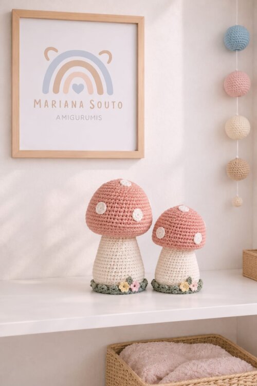 Duo Cogumelos Crochê Amigurumi