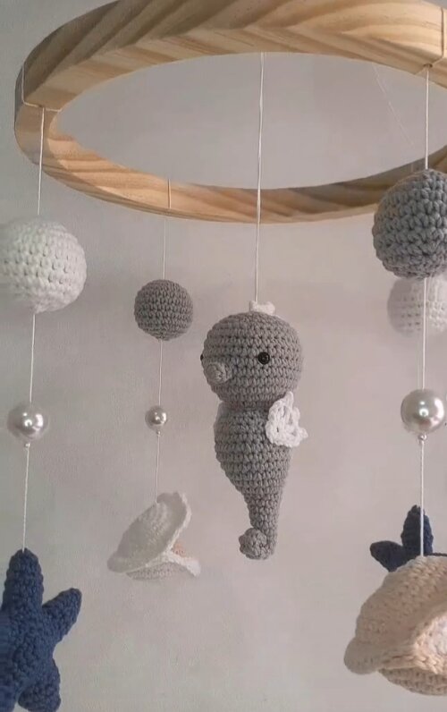 Mobile Fundo do Mar Crochê Amigurumi