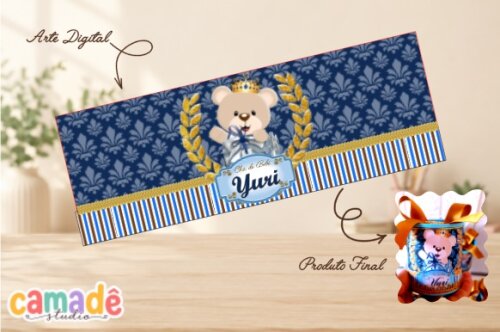 Mini Tubolata Ursinho Príncipe | Personalizado | Chá de Bebê |
