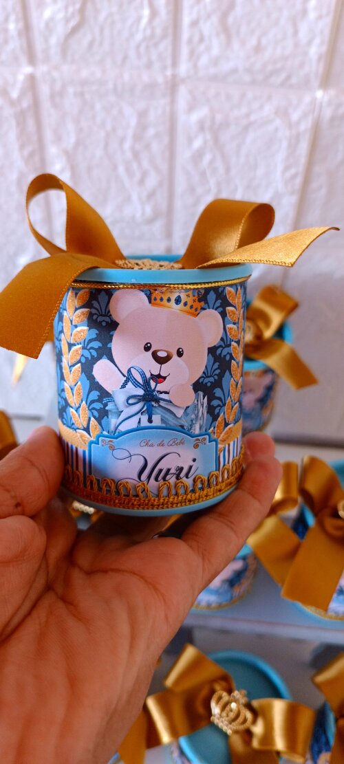 Mini Tubolata Ursinho Príncipe | Personalizado | Chá de Bebê |