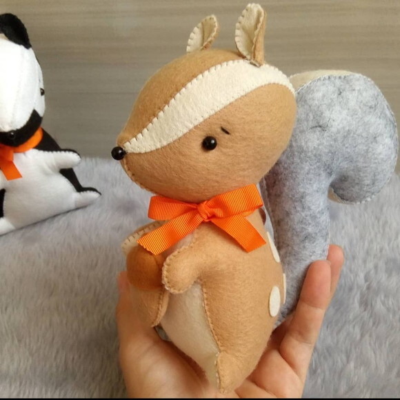 kit decoração Animais da Floresta raposa,coelho,guaxinim e esqu
