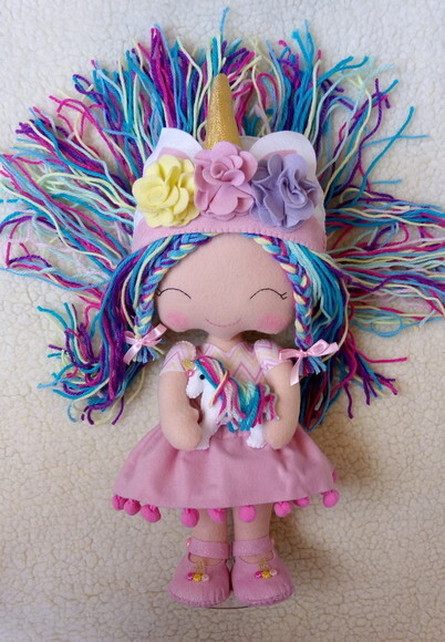 Boneca Unicórnio apara decoração