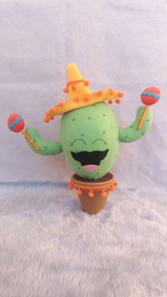 Decoração Cacto Mexicano de Feltro
