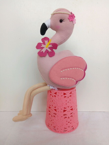 Decoração festa tema Flamingo de Feltro