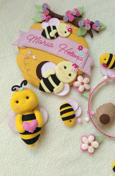 kit decoração quarto de bebê tema abelhinha