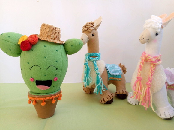 Kit decoração Festa Lhama e Cacto de Feltro