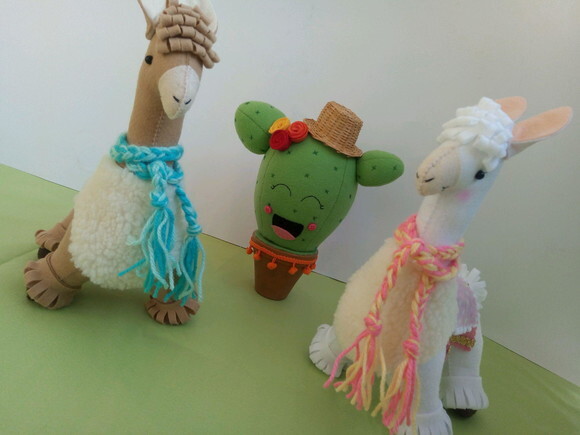 Kit decoração Festa Lhama e Cacto de Feltro