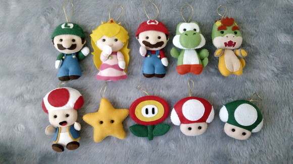 Kit Pingentes Natal Mario Bros