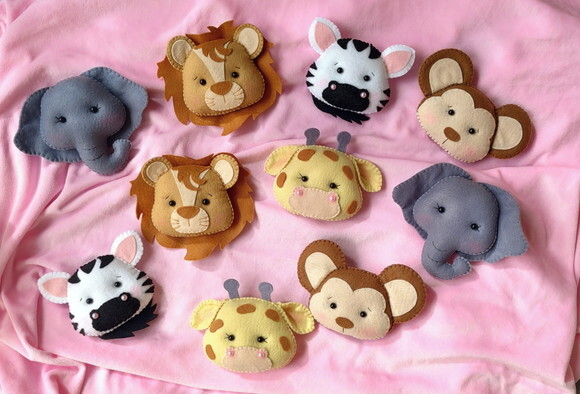 Lembrancinha Chaveiro bichinhos Animais Safari em Feltro