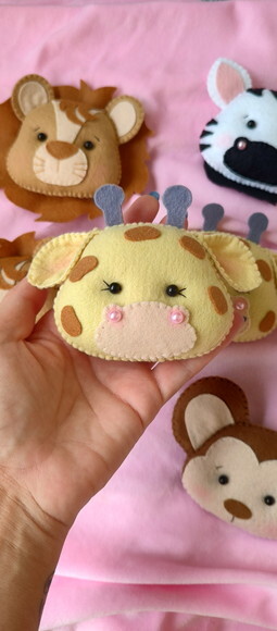 Lembrancinha Chaveiro bichinhos Animais Safari em Feltro