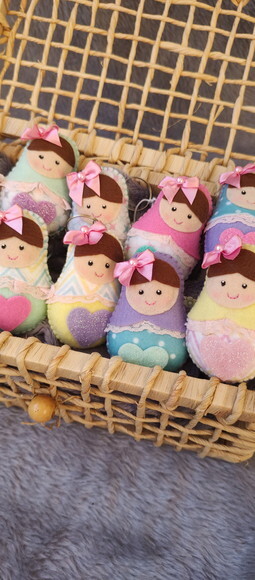 Lembrancinha Chaveiro Matrioska de Feltro(20 unidades)