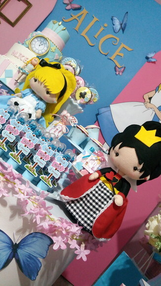 kit decoração Alice no Pais das Maravilhas de Feltro