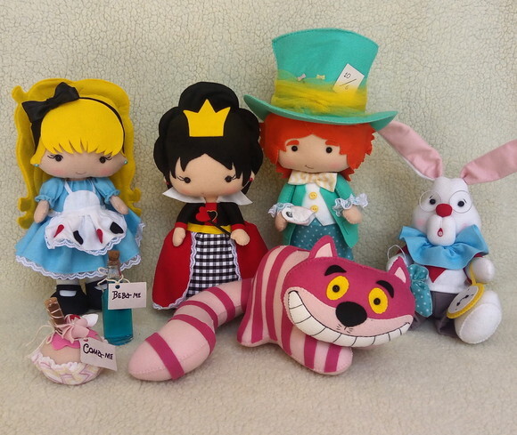 kit decoração Alice no Pais das Maravilhas de Feltro