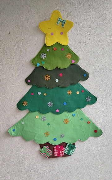 Árvore de Natal de Parede Infantil de Feltro sem Pingentes