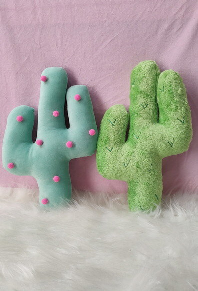 Kit Decoração Almofada Lhama e Cacto 4 Peças