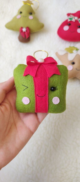 Kit Pingente classicos de Árvore de Natal de Feltro