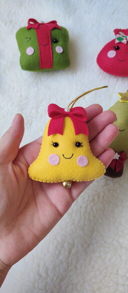 Kit Pingente classicos de Árvore de Natal de Feltro