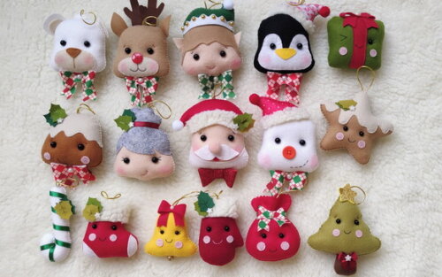 Kit Pingentes natalinos  Feltro