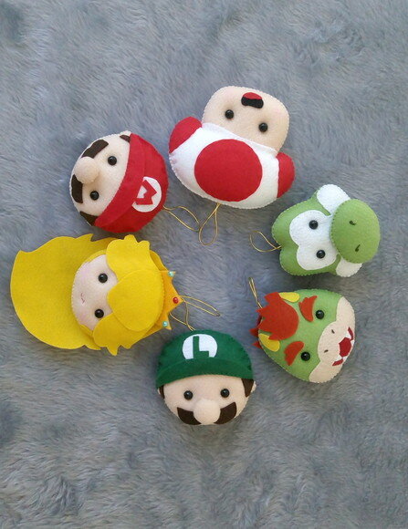 Lembrancinha Chaveiro Mario Bros de Feltro 30 unidades