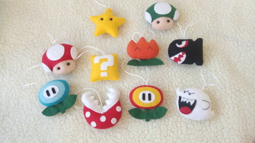 Lembrancinha Chaveiro Super Mario Bros de Feltro 20 unidades