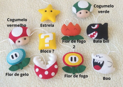 Chaveiro Super Mario Bros de Feltro/produto artesanal