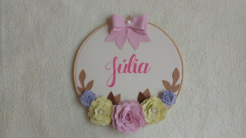 Porta Maternidade bordado decoração  Floral