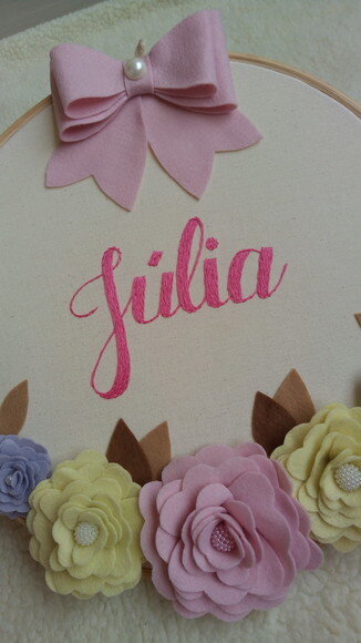 Porta Maternidade bordado decoração  Floral