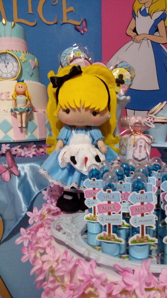 kit decoração Alice no Pais das Maravilhas de Feltro