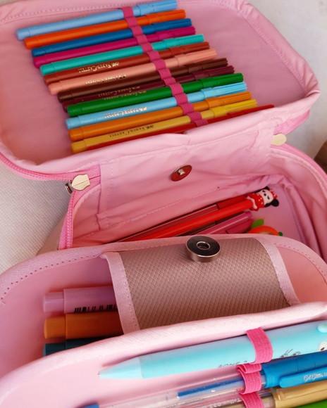 Bolsa 3 Divisões + Estojo K Material Sintético Delicate