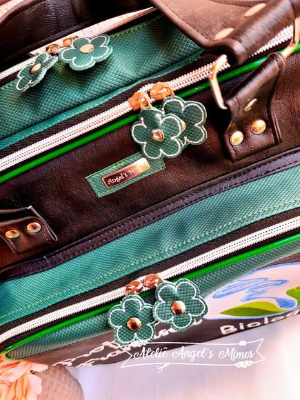 Bolsa 3 divisões + frasqueira box couro sintético profissões