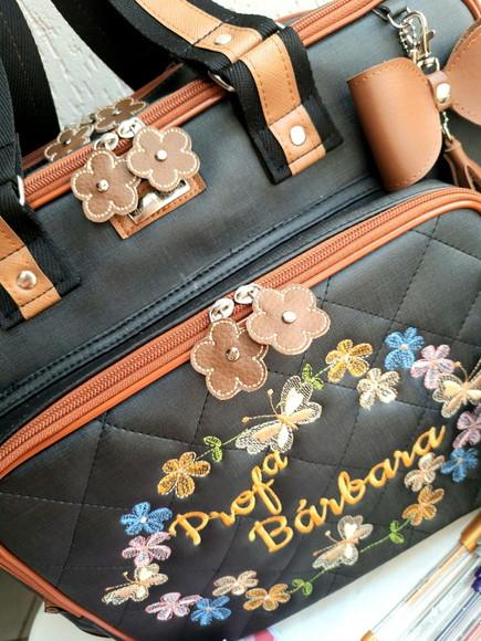 Bolsa 3 divisões material sintético borboletas