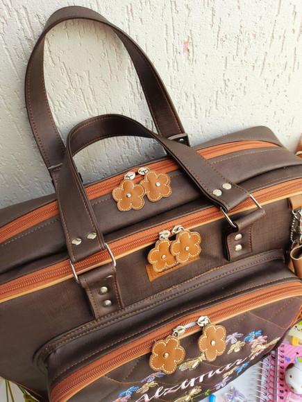 Bolsa 3 divisões material sintético borboletas