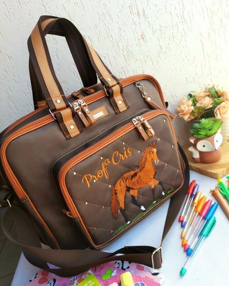 Bolsa 3 Divisões Material Sintético Cavalo com Alça Transver
