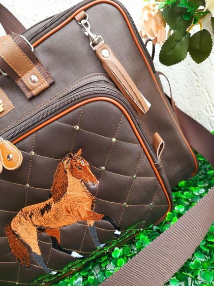 Bolsa 3 divisões material sintético Cavalo com alça transver