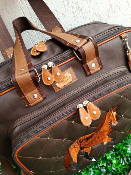 Bolsa 3 divisões material sintético Cavalo com alça transver