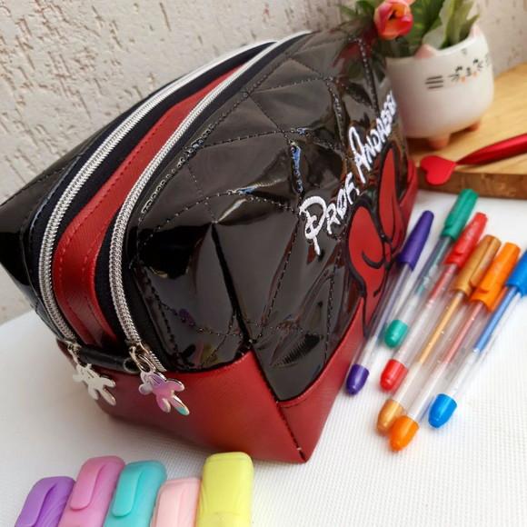 Bolsa 3 Divisões Material Sintético e Estojo Duplo