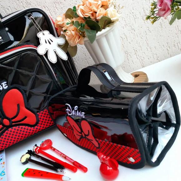 Bolsa 3 Divisões Minnie + Estojo 4 Divisões