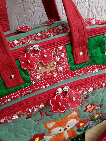 Bolsa bolsa 3 divisões +estojo Box raposinha